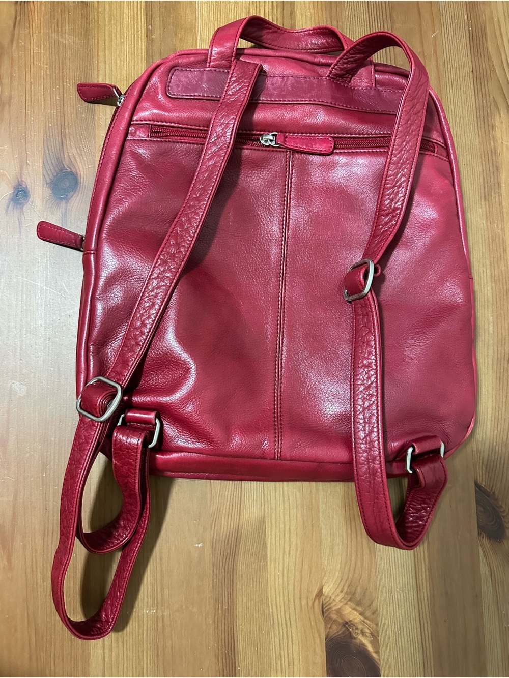 Red Leather Backpack - Picture 8 of 8
